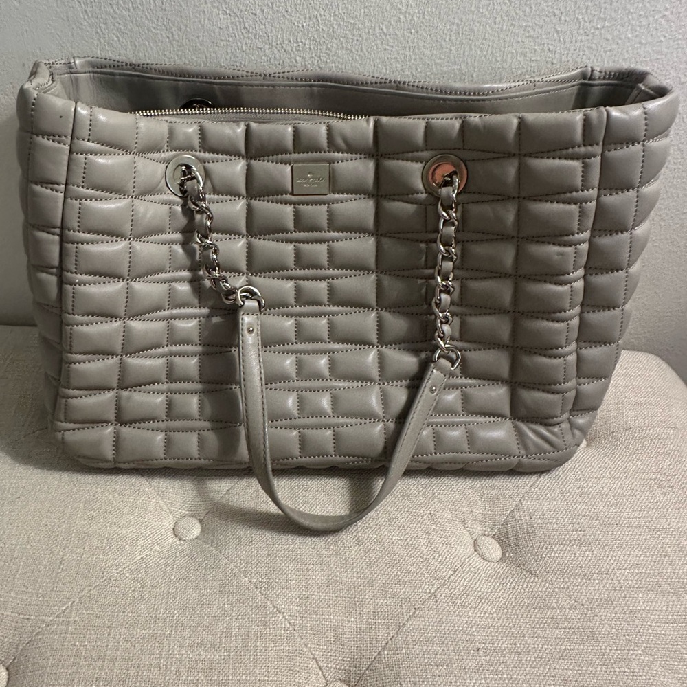 Kate Spade Quilted Gray Tote Bag